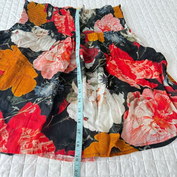 11 Uptown Floral Smocked Waist Skirt Cupra Blend Made In India - Picture 8 of 9